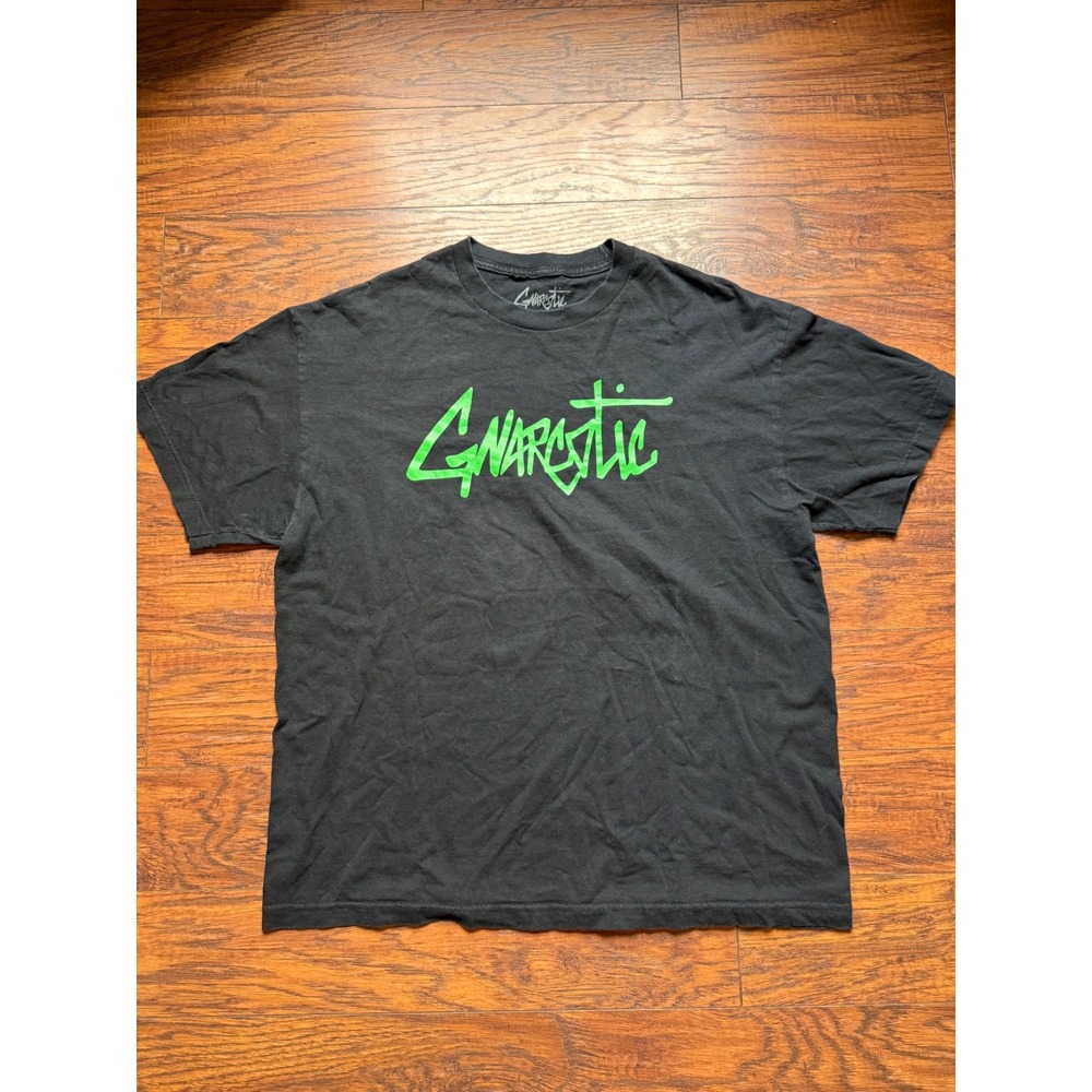 Gnarcotic Street Addict Graphic T-Shirt Mens XL Black Neon Green Logo Tee